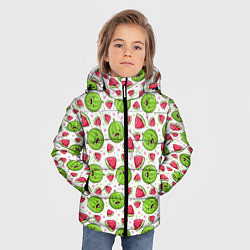 Куртка зимняя для мальчика Арбузы, много арбузов!, цвет: 3D-черный — фото 2