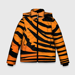 Куртка зимняя для мальчика Шкура шерсть тигра, цвет: 3D-красный