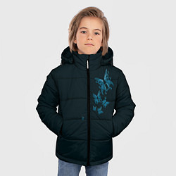 Куртка зимняя для мальчика Стая неоновых бабочек, цвет: 3D-светло-серый — фото 2
