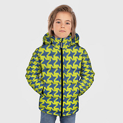 Куртка зимняя для мальчика Сине-желтые гусиные лапки, цвет: 3D-светло-серый — фото 2