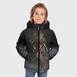 Куртка зимняя для мальчика Тигр в тумане, цвет: 3D-светло-серый — фото 2