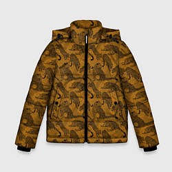 Куртка зимняя для мальчика Дикие Леопарды, цвет: 3D-черный