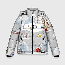 Куртка зимняя для мальчика Нoвoгодние Праздники 2022, цвет: 3D-светло-серый