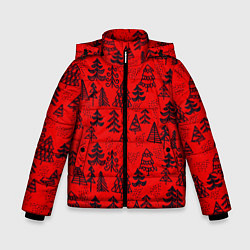 Куртка зимняя для мальчика Ёлки узор!, цвет: 3D-светло-серый
