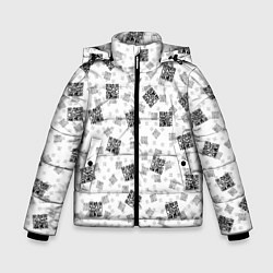 Куртка зимняя для мальчика PATTERN QR CODE, цвет: 3D-светло-серый