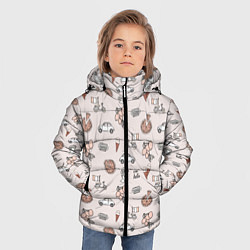 Куртка зимняя для мальчика Итальянские символы паттерн, цвет: 3D-красный — фото 2