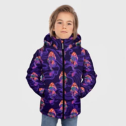 Куртка зимняя для мальчика Грибы психоделика, цвет: 3D-черный — фото 2