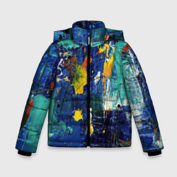 Куртка зимняя для мальчика КРАСКА PAINT, цвет: 3D-черный