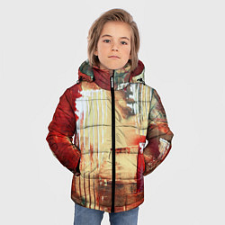 Куртка зимняя для мальчика Мазки краски красный, цвет: 3D-красный — фото 2