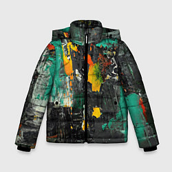 Куртка зимняя для мальчика Пятна краски, цвет: 3D-черный