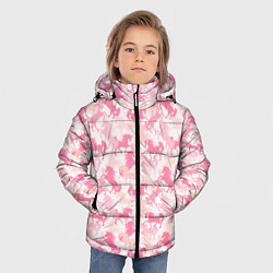 Куртка зимняя для мальчика Розовые Единороги, цвет: 3D-светло-серый — фото 2