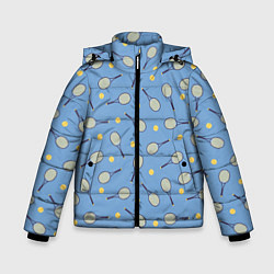 Куртка зимняя для мальчика Большой теннис паттерн, цвет: 3D-светло-серый
