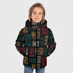 Куртка зимняя для мальчика Индейский узор, цвет: 3D-светло-серый — фото 2