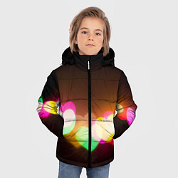 Куртка зимняя для мальчика Горящие сердца всех цветов радуги, цвет: 3D-светло-серый — фото 2