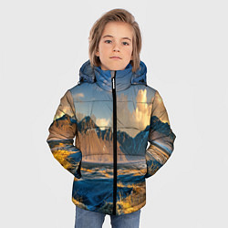 Куртка зимняя для мальчика Красивый горный пейзаж, цвет: 3D-красный — фото 2