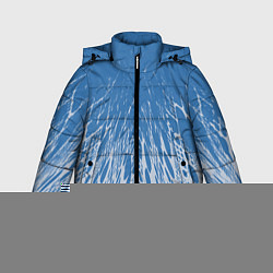 Куртка зимняя для мальчика Коллекция Rays Лучи Голубой и серый Абстракция 650, цвет: 3D-черный