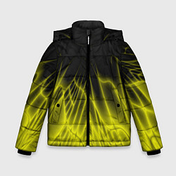 Куртка зимняя для мальчика Коллекция Rays Лучи Желтый и черный Абстракция 662, цвет: 3D-черный