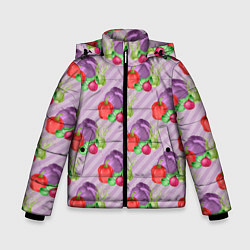 Куртка зимняя для мальчика Овощной микс Vegan, цвет: 3D-красный