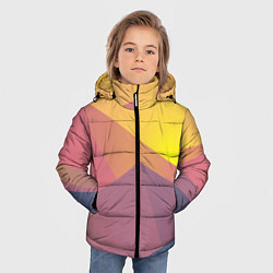Куртка зимняя для мальчика Рассвет в горах искусства, цвет: 3D-черный — фото 2