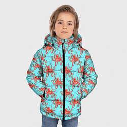 Куртка зимняя для мальчика Осьминог паттерн, цвет: 3D-черный — фото 2