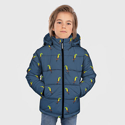 Куртка зимняя для мальчика Тукан паттерн, цвет: 3D-светло-серый — фото 2