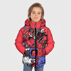 Куртка зимняя для мальчика Веселые монстрики, цвет: 3D-светло-серый — фото 2