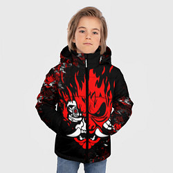 Куртка зимняя для мальчика SAMURAI CYBERPUNK 2077 LOGO, цвет: 3D-черный — фото 2