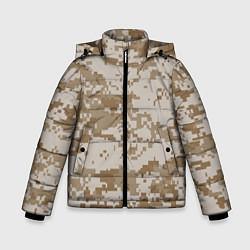 Куртка зимняя для мальчика Пустынный Милитари, цвет: 3D-черный