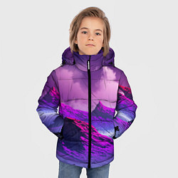 Куртка зимняя для мальчика Горы Закат Аниме, цвет: 3D-красный — фото 2