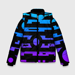 Куртка зимняя для мальчика Неоновая геометрия Neon, цвет: 3D-красный
