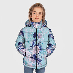 Куртка зимняя для мальчика Японские драконы узор, цвет: 3D-светло-серый — фото 2