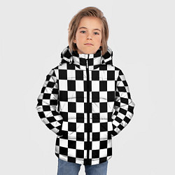 Куртка зимняя для мальчика Chess Squares Cubes, цвет: 3D-светло-серый — фото 2