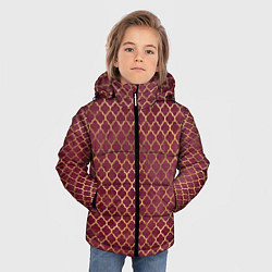 Куртка зимняя для мальчика Gold & Red pattern, цвет: 3D-черный — фото 2