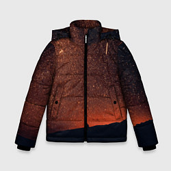 Куртка зимняя для мальчика Золотое небо, цвет: 3D-черный