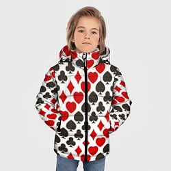 Куртка зимняя для мальчика Карточные Масти Card Suits, цвет: 3D-красный — фото 2