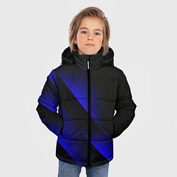 Куртка зимняя для мальчика Blue Fade 3D Синий градиент, цвет: 3D-черный — фото 2