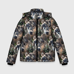 Куртка зимняя для мальчика Волки клипарт wolfs, цвет: 3D-светло-серый