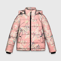 Куртка зимняя для мальчика Расцветающие деревья, цвет: 3D-светло-серый