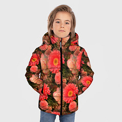 Куртка зимняя для мальчика Полевые цветочки дачные цветы, цвет: 3D-светло-серый — фото 2