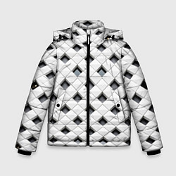 Куртка зимняя для мальчика Необычная плитка, цвет: 3D-светло-серый