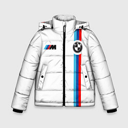 Куртка зимняя для мальчика БМВ 3 STRIPE BMW WHITE, цвет: 3D-светло-серый