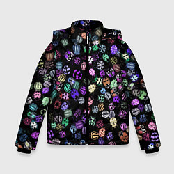 Куртка зимняя для мальчика Неоновые жуки, цвет: 3D-светло-серый