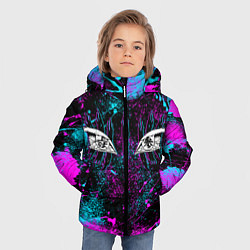 Куртка зимняя для мальчика ГЛАЗА АКАЗЫ ГЛИТЧ, цвет: 3D-черный — фото 2