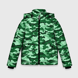 Куртка зимняя для мальчика Зеленый монохромный камуфляж, цвет: 3D-красный