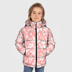 Куртка зимняя для мальчика Белый цветочный узор, цвет: 3D-светло-серый — фото 2