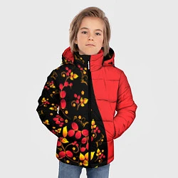 Куртка зимняя для мальчика Хохлома Русская роспись, цвет: 3D-красный — фото 2