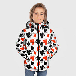 Куртка зимняя для мальчика Пика, Черва, Крестя, Бубна, цвет: 3D-черный — фото 2