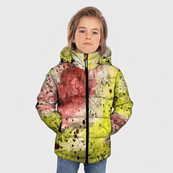 Куртка зимняя для мальчика Абстракция Гранж Желтый и бордовый, цвет: 3D-черный — фото 2