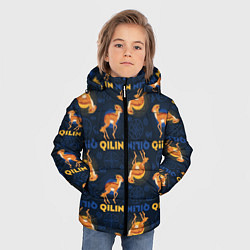 Куртка зимняя для мальчика Фантастические Твари Qilin паттерн, цвет: 3D-красный — фото 2