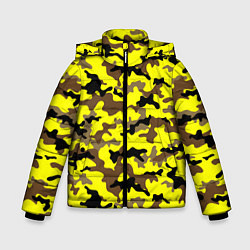 Куртка зимняя для мальчика Камуфляж Жёлто-Коричневый, цвет: 3D-черный